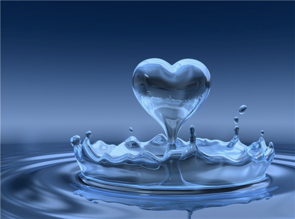 heart drop into water heart drop into water